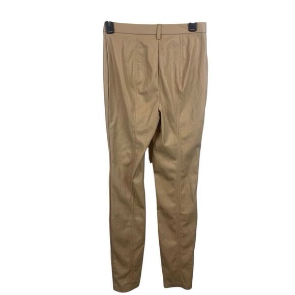 NWT Jason Wu Tan High Waisted Faux Leather Pants $168 WV4280-250-6PA Size S Flaw - Picture 2 of 11